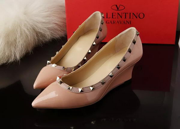 Valentino Patent Leather Rivet 65mm Pump VT280YZM Apricot