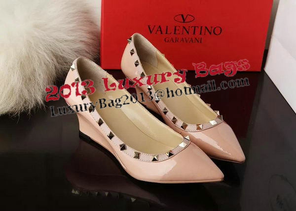 Valentino Patent Leather Rivet 65mm Pump VT280YZM Apricot