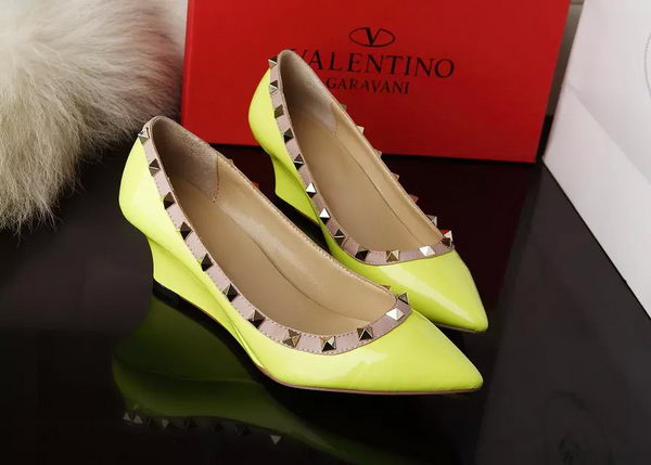 Valentino Patent Leather Rivet 65mm Pump VT280YZM Yellow