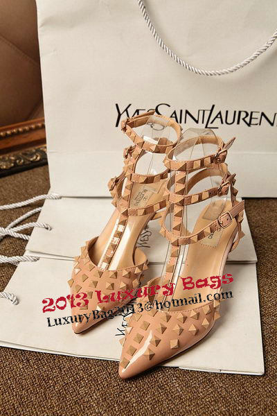 Valentino Patent Leather Rivet 65mm Sandal VT310YZM Apricot