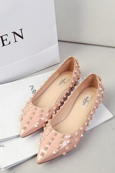 Valentino Patent Leather Rivet Flat VT289YZM Apricot