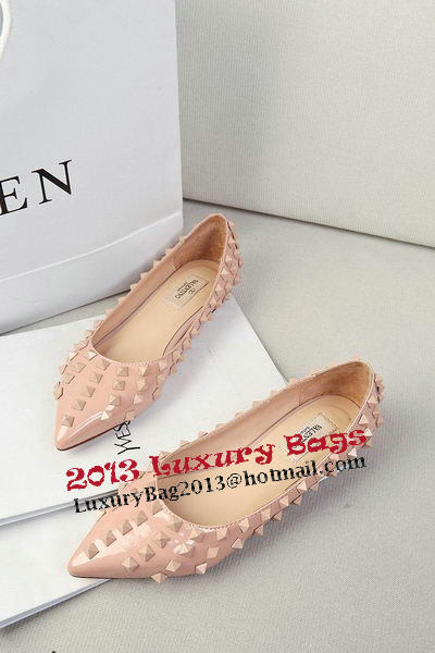 Valentino Patent Leather Rivet Flat VT289YZM Apricot