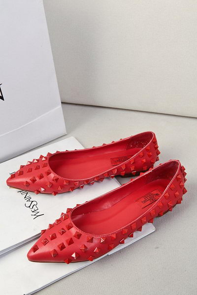 Valentino Patent Leather Rivet Flat VT289YZM Red