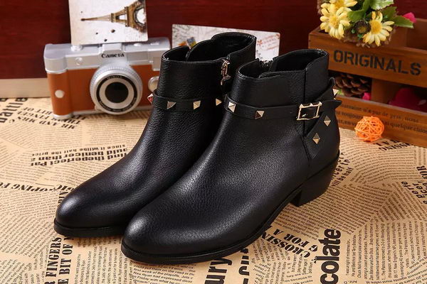 Valentino Sheepskin Leather Ankle Boot VT344YZM Black