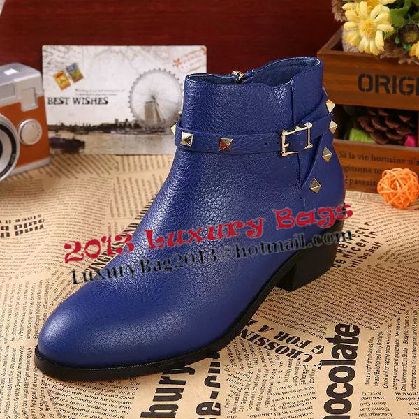 Valentino Sheepskin Leather Ankle Boot VT344YZM Blue