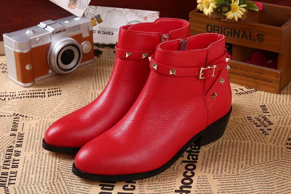 Valentino Sheepskin Leather Ankle Boot VT344YZM Red