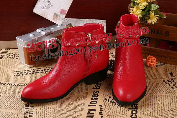 Valentino Sheepskin Leather Ankle Boot VT344YZM Red