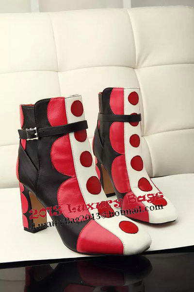 Valentino Sheepskin Leather Ankle Boot VT356YZM Red&White