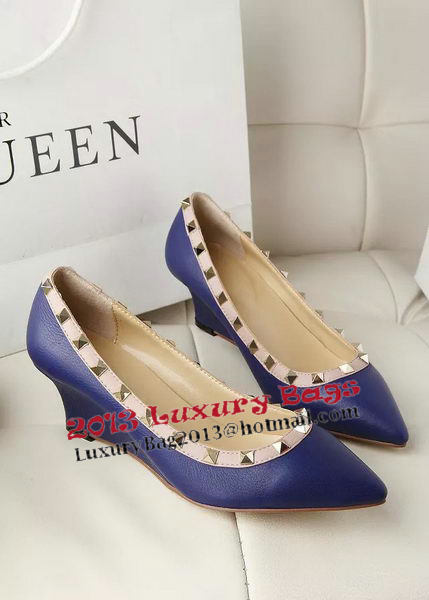 Valentino Sheepskin Leather Rivet 65mm Pump VT278YZM Blue