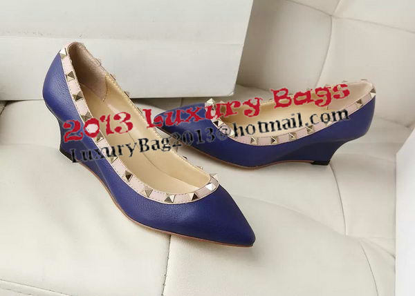 Valentino Sheepskin Leather Rivet 65mm Pump VT278YZM Blue