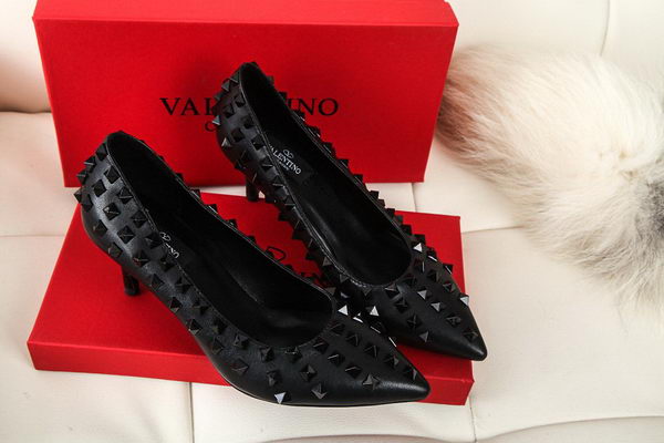 Valentino Sheepskin Leather Rivet 65mm Pump VT285YZM Black