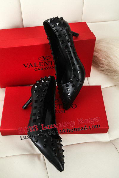 Valentino Sheepskin Leather Rivet 65mm Pump VT285YZM Black