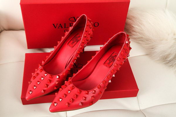 Valentino Sheepskin Leather Rivet 65mm Pump VT285YZM Red