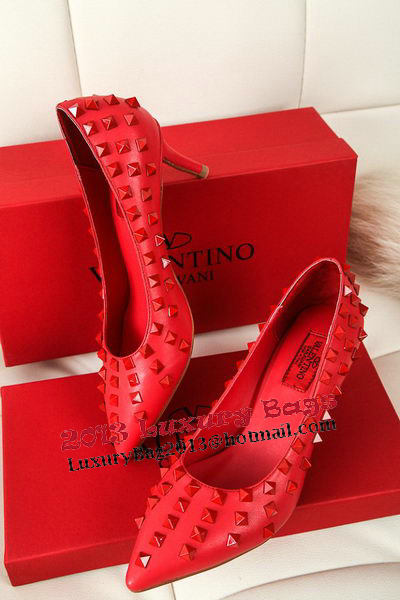 Valentino Sheepskin Leather Rivet 65mm Pump VT285YZM Red