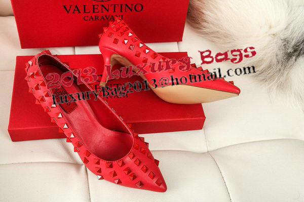 Valentino Sheepskin Leather Rivet 65mm Pump VT285YZM Red