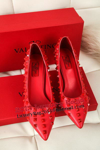 Valentino Sheepskin Leather Rivet 65mm Pump VT285YZM Red