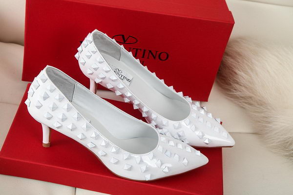 Valentino Sheepskin Leather Rivet 65mm Pump VT285YZM White