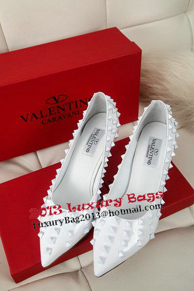 Valentino Sheepskin Leather Rivet 65mm Pump VT285YZM White