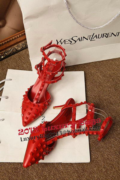 Valentino Sheepskin Leather Rivet 65mm Sandal VT311YZM Red