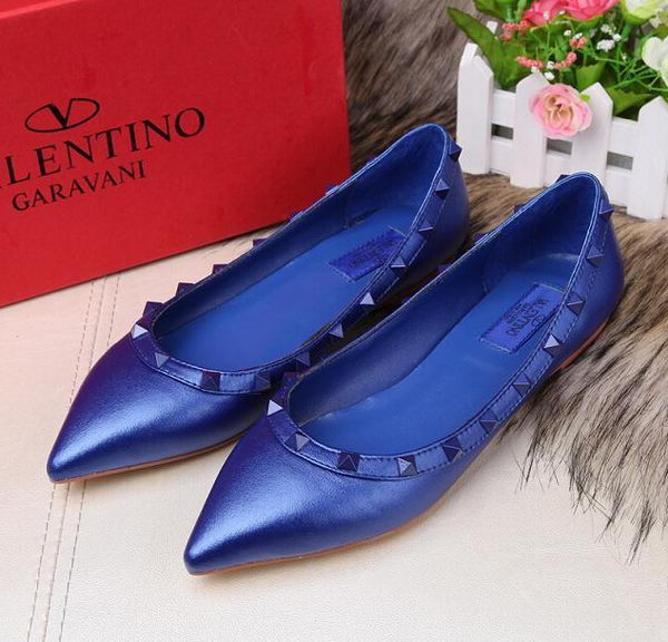 Valentino Sheepskin Leather Rivet Flat VT208YZM Blue