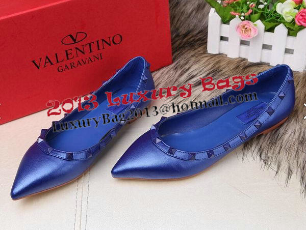 Valentino Sheepskin Leather Rivet Flat VT208YZM Blue