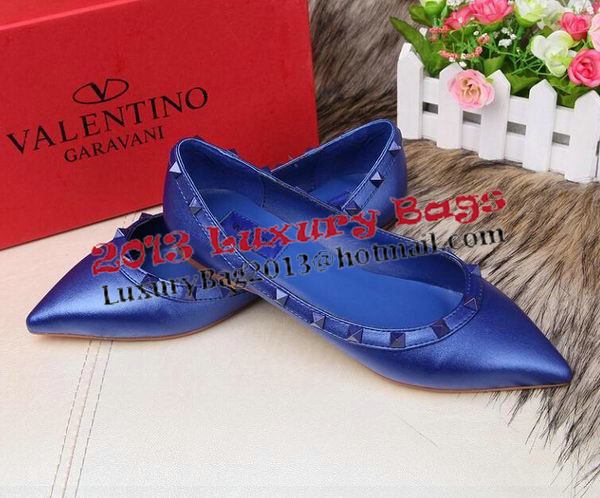 Valentino Sheepskin Leather Rivet Flat VT208YZM Blue