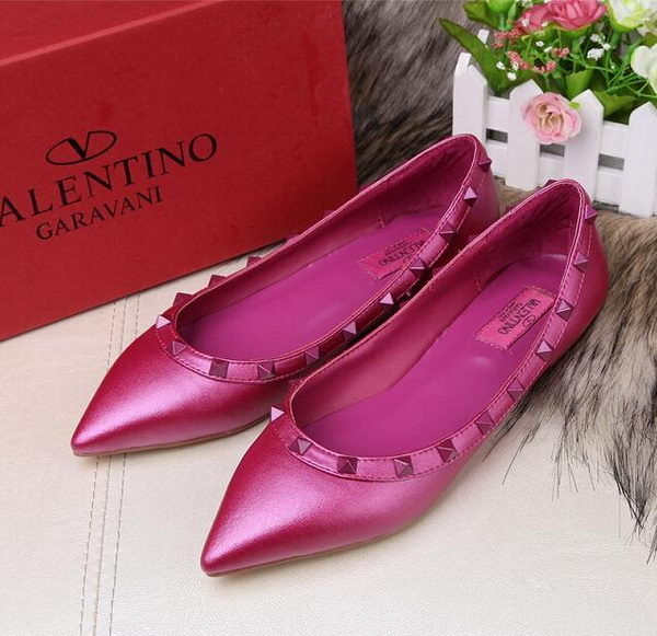 Valentino Sheepskin Leather Rivet Flat VT208YZM Rose