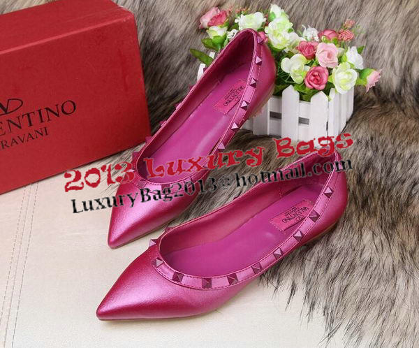 Valentino Sheepskin Leather Rivet Flat VT208YZM Rose