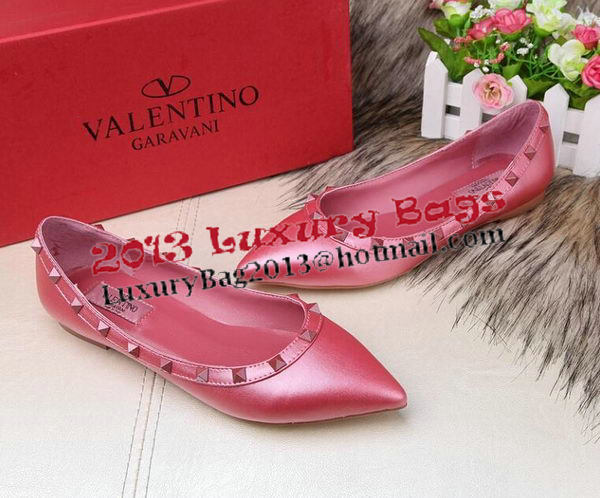 Valentino Sheepskin Leather Rivet Flat VT208YZM Rosy