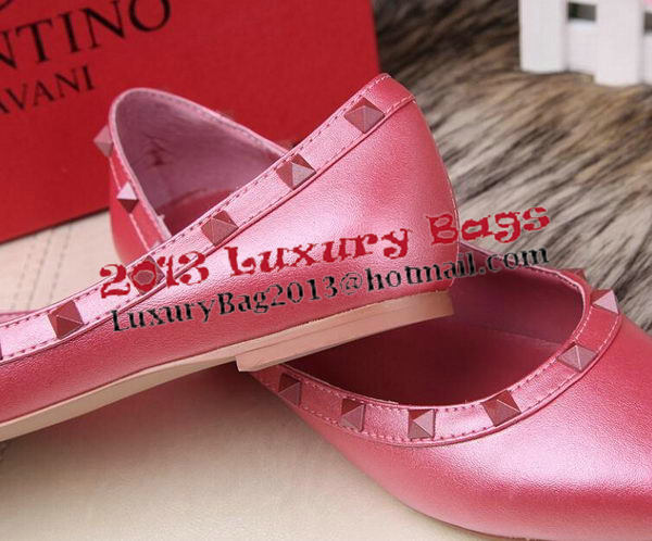 Valentino Sheepskin Leather Rivet Flat VT208YZM Rosy