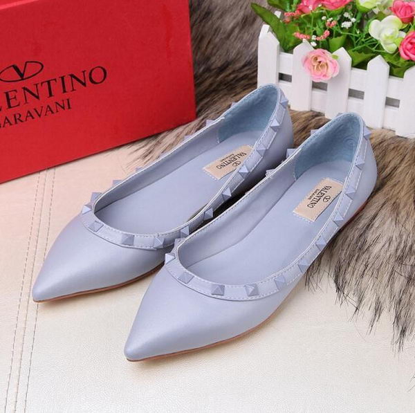 Valentino Sheepskin Leather Rivet Flat VT208YZM SkyBlue