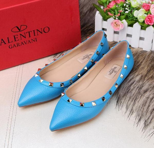 Valentino Sheepskin Leather Rivet Flat VT213YZM Blue