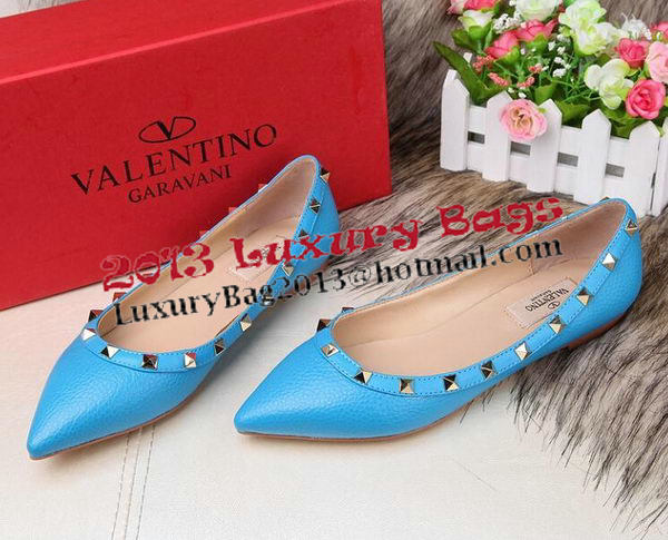 Valentino Sheepskin Leather Rivet Flat VT213YZM Blue