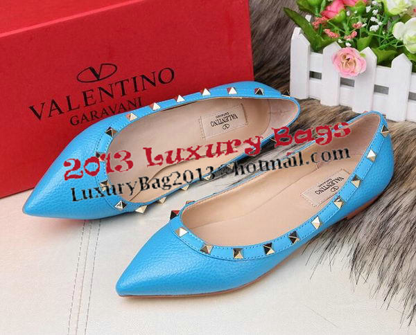 Valentino Sheepskin Leather Rivet Flat VT213YZM Blue