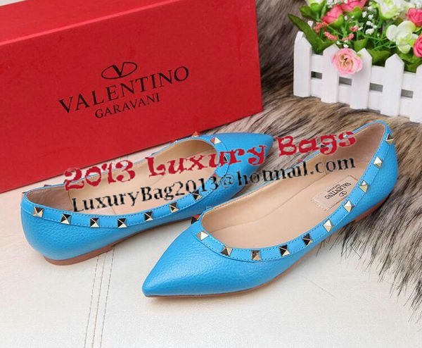 Valentino Sheepskin Leather Rivet Flat VT213YZM Blue