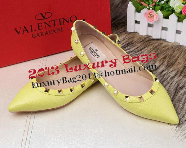 Valentino Sheepskin Leather Rivet Flat VT213YZM Lemon