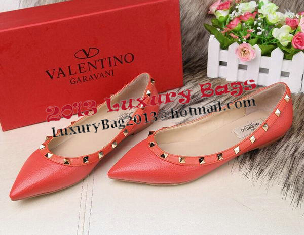 Valentino Sheepskin Leather Rivet Flat VT213YZM Orange