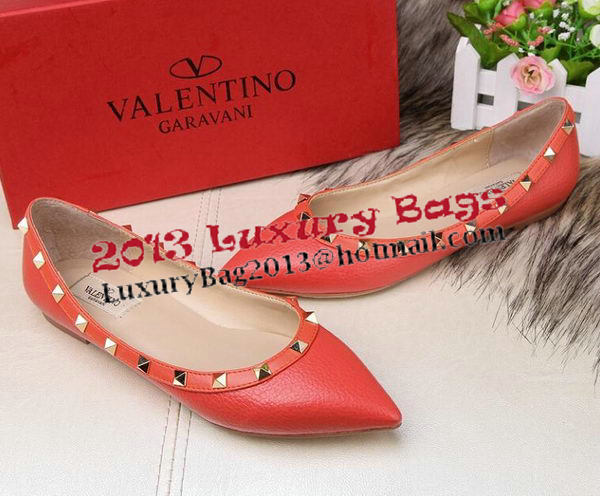 Valentino Sheepskin Leather Rivet Flat VT213YZM Orange