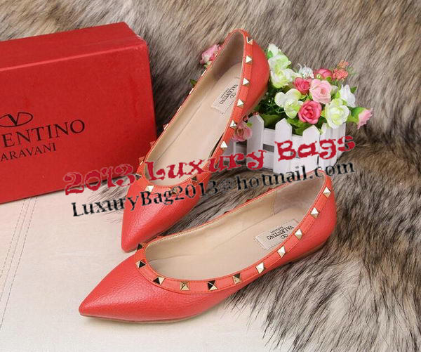 Valentino Sheepskin Leather Rivet Flat VT213YZM Orange