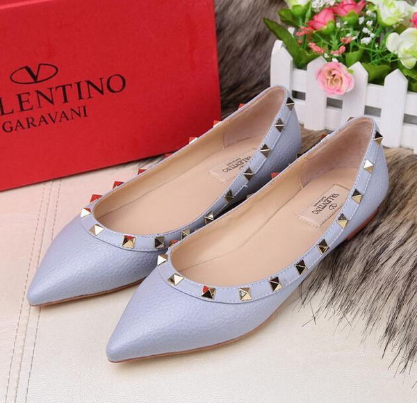 Valentino Sheepskin Leather Rivet Flat VT213YZM SkyBlue