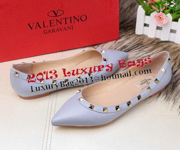 Valentino Sheepskin Leather Rivet Flat VT213YZM SkyBlue