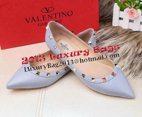 Valentino Sheepskin Leather Rivet Flat VT213YZM SkyBlue