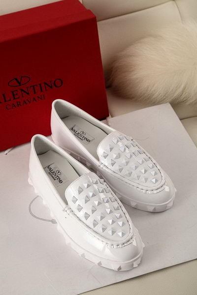 Valentino Sheepskin Leather Rivet Flat VT301YZM White