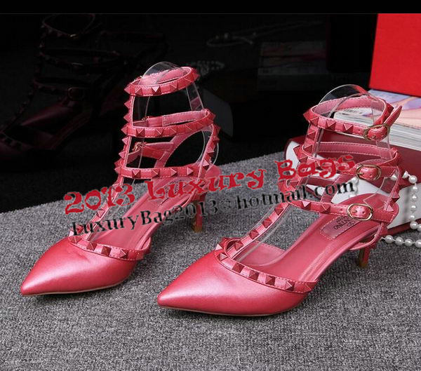 Valentino Smooth Leather Rivet 65mm Sandal VT253YZM Rosy