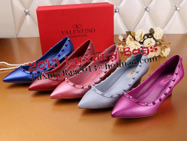 Valentino Smooth Leather Rivet Pump VT233YZM Purple