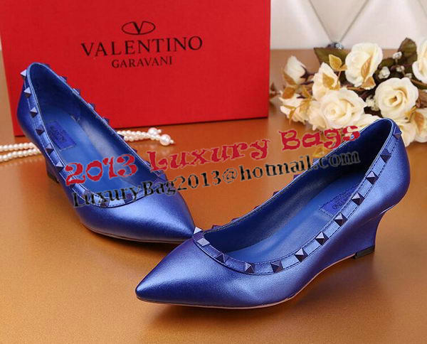 Valentino Smooth Leather Rivet Pump VT233YZM Royal