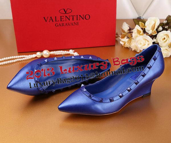 Valentino Smooth Leather Rivet Pump VT233YZM Royal