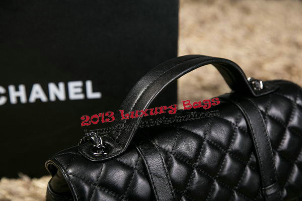 Chanel Sheepskin Leather Messenger Bag A63149 Black