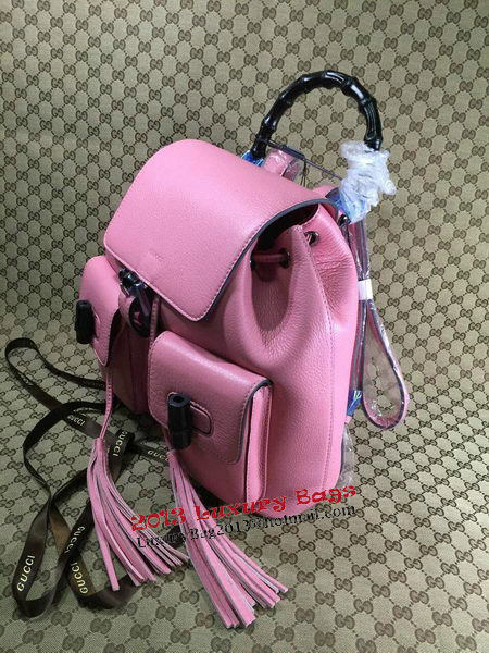 Gucci Original Bamboo Leather Backpack 370833 Pink