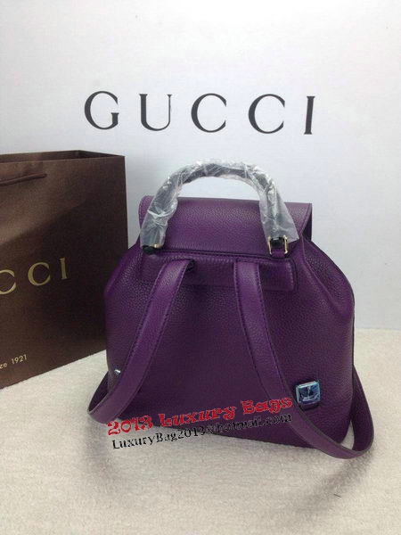 Gucci Original Bamboo Leather Backpack 370833 Purple